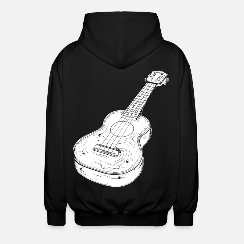Dessin de ukulélé - Veste à capuche unisexe - noir