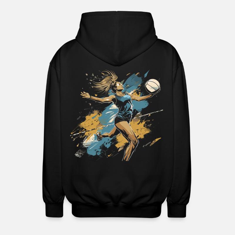 Graffiti d’un joueur de volley-ball - Veste à capuche unisexe - noir