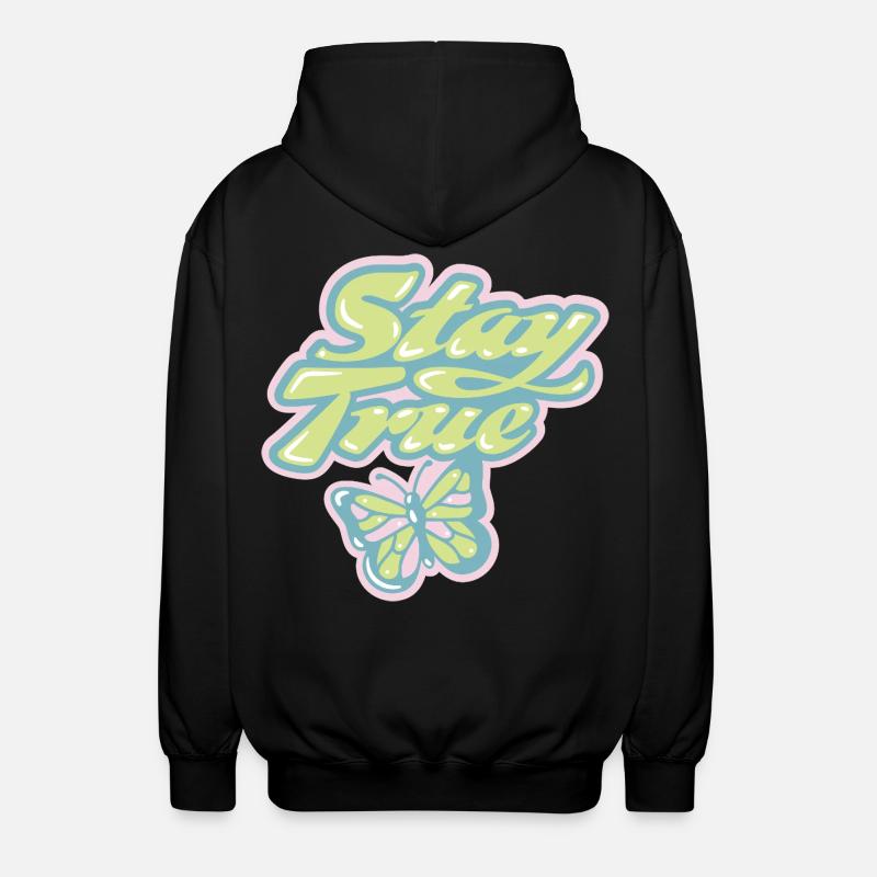 Stay True – Rétro pastel doux - Veste à capuche unisexe - noir