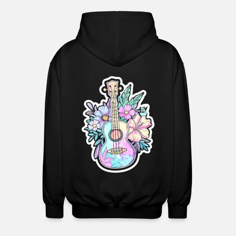 Ukulele Comic-Stil - Unisex Kapuzenjacke - Schwarz