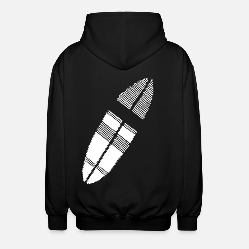 Surfbrett Pixel Grafik - Unisex Kapuzenjacke - Schwarz