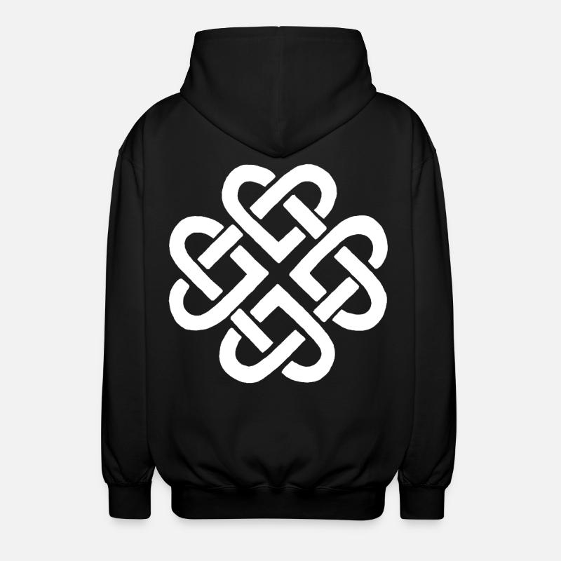 Fleur et coeurs blancs - Veste à capuche unisexe - noir