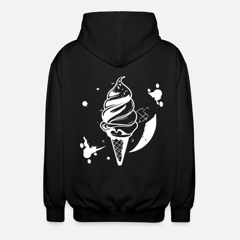 Softeis Skizze - Unisex Kapuzenjacke - Schwarz