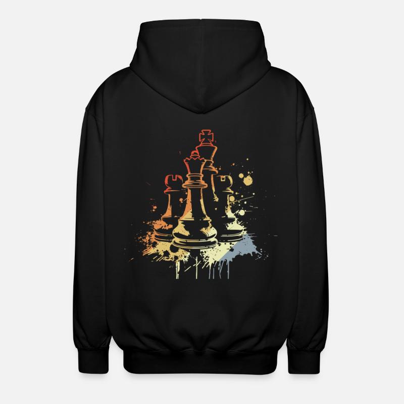 Pièces d’échecs Graffiti - Veste à capuche unisexe - noir