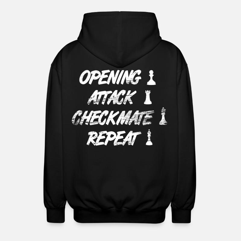 Chess Techniques - Unisex Hooded Jacket - black