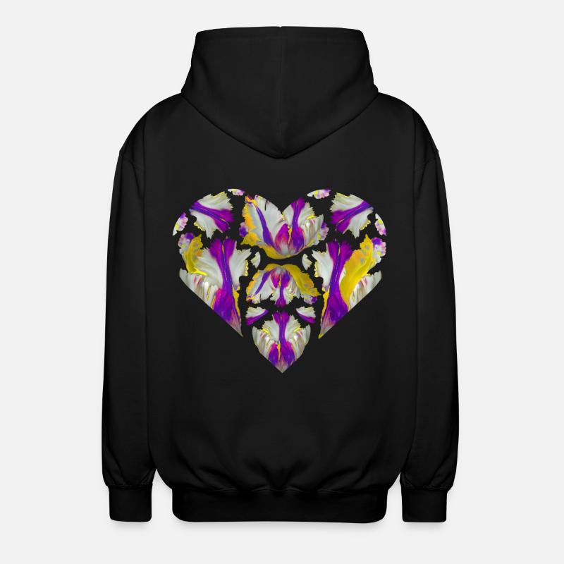 Farbexplosion im Herzen - Unisex Kapuzenjacke - Schwarz