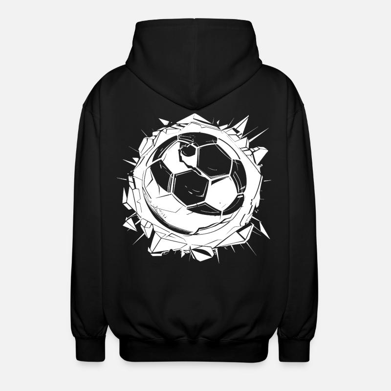 Fußball Zeichnung - Unisex Kapuzenjacke - Schwarz