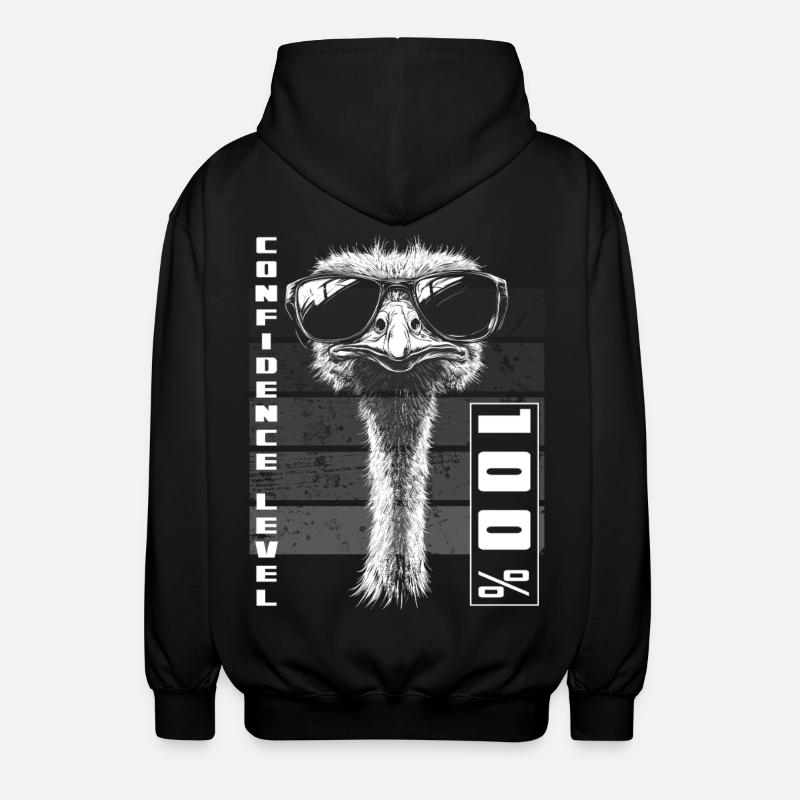Vogel Strauß Sonnenbrille Selbstbewusst Geschenk - Unisex Kapuzenjacke - Schwarz