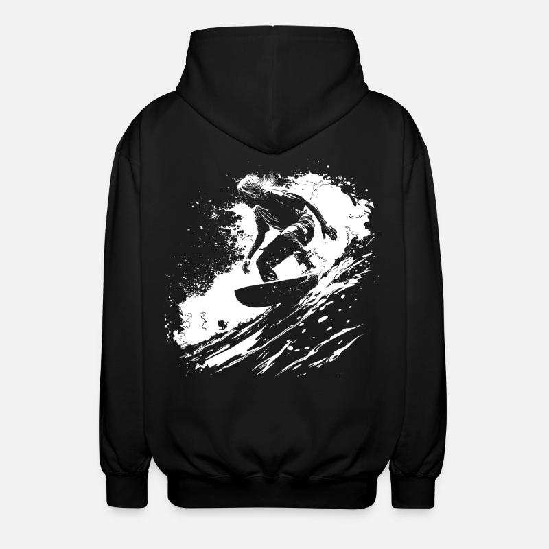 Surfing - Unisex Kapuzenjacke - Schwarz