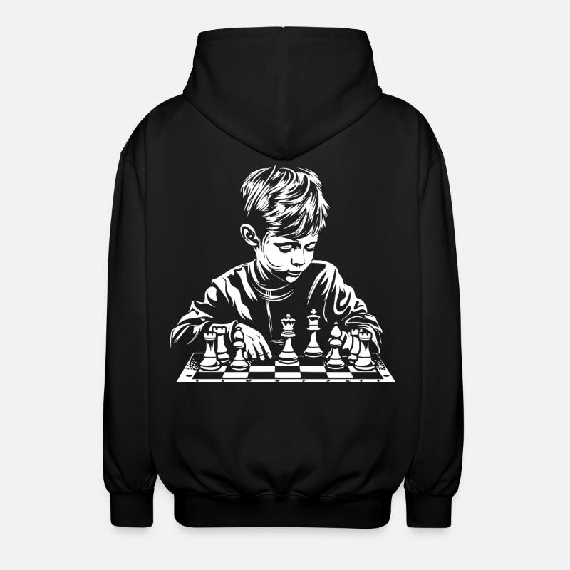 Croquis du garçon d’échecs - Veste à capuche unisexe - noir