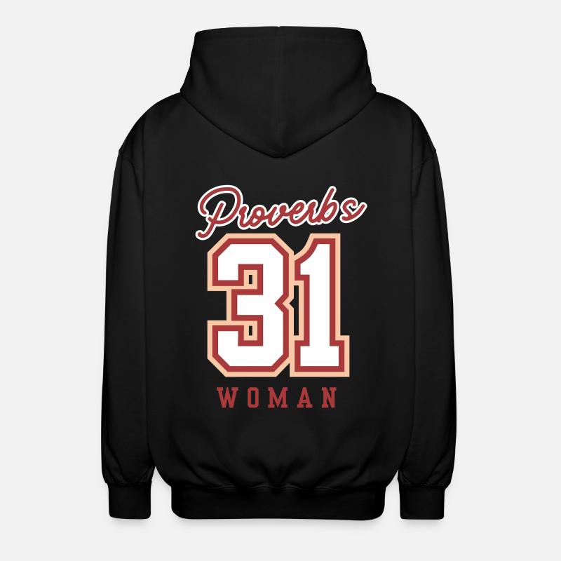 Proverbs 31 Woman - Unisex Hooded Jacket - black