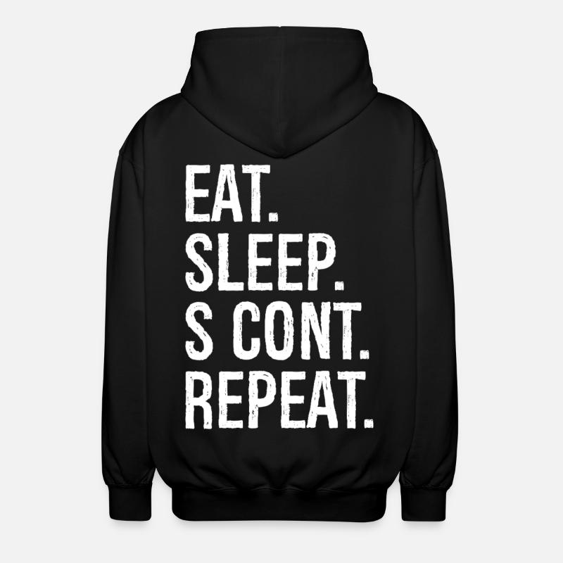 eat sleep s cont repeat - Unisex Kapuzenjacke - Schwarz