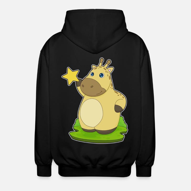 Giraffe Star - Unisex Hooded Jacket - black