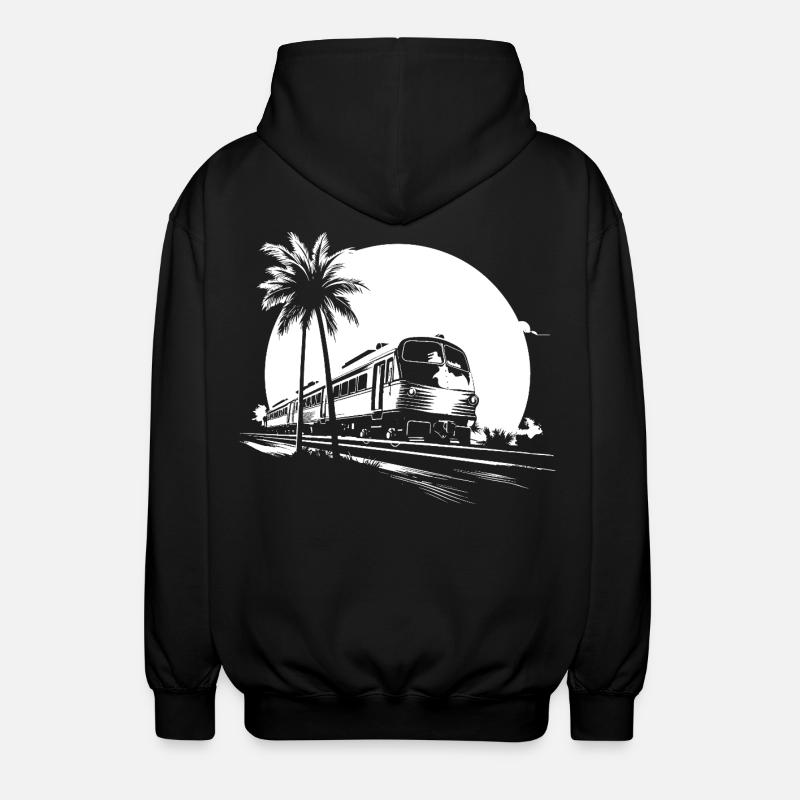 Zug Grafik - Unisex Kapuzenjacke - Schwarz