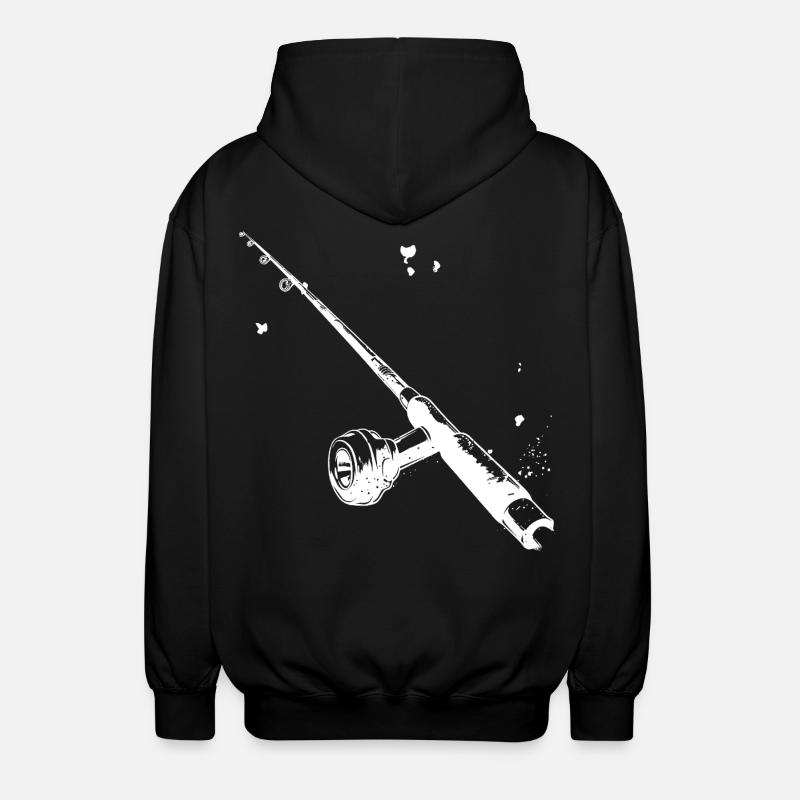 Dessin de canne à pêche - Veste à capuche unisexe - noir