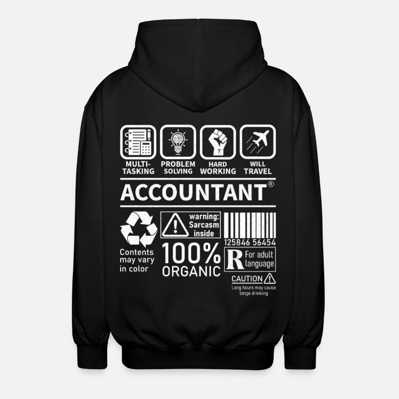 Comptable Multi Tasking Résolution de problèmes - Veste à capuche unisexe - noir