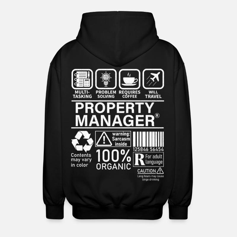 Property Manager Multi Tasking Problem Solving - Unisex Hooded Jacket - black