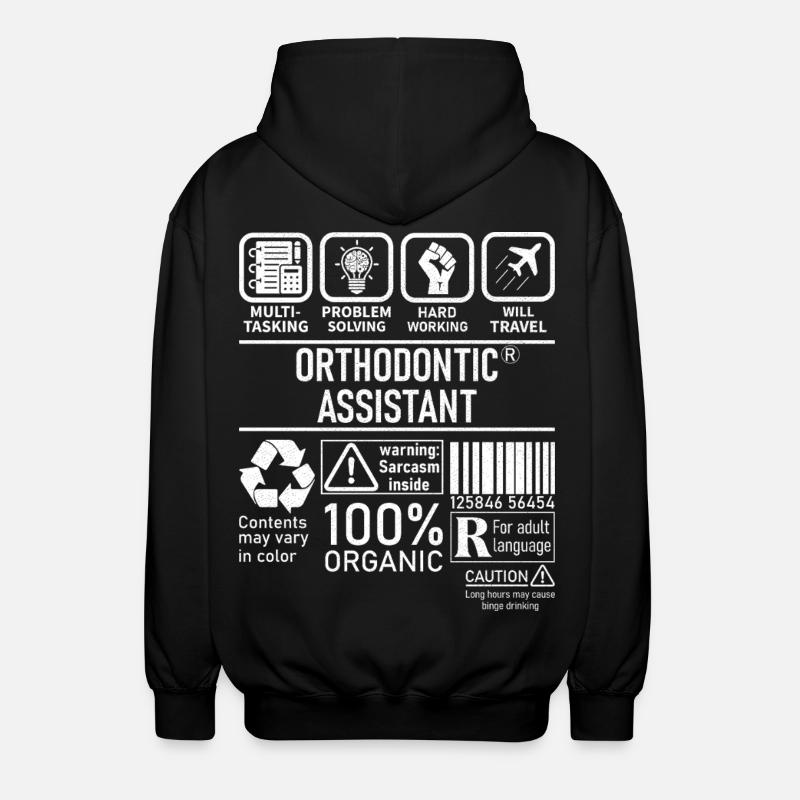 Problème multitâche d’assistant orthodontique - Veste à capuche unisexe - noir