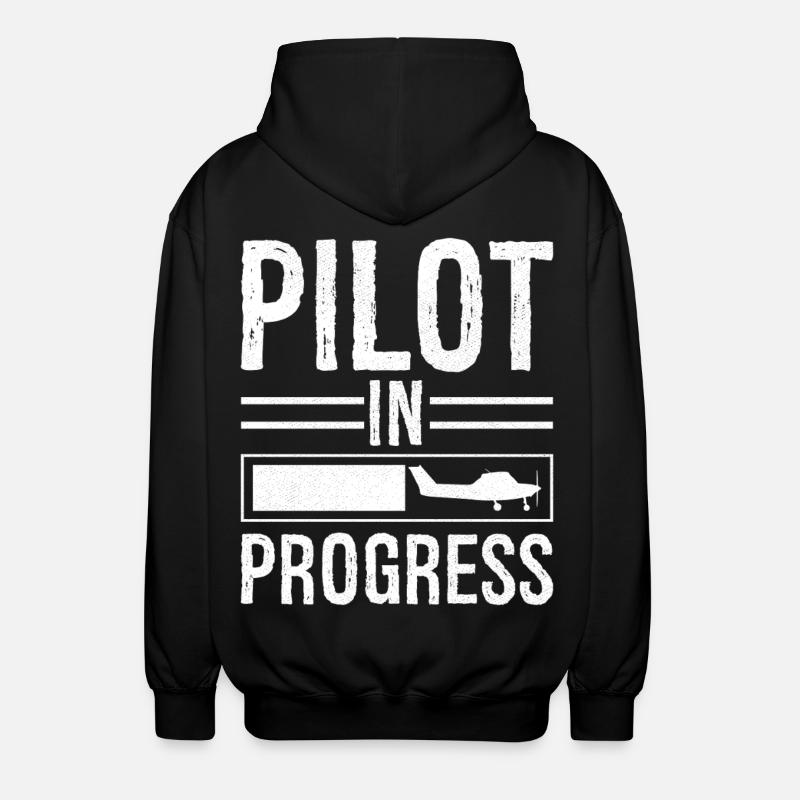 Pilot In progress - Unisex Hooded Jacket - black