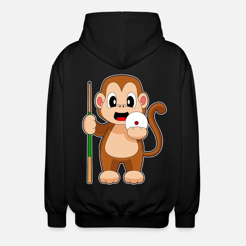 Queue de billard Monkey - Veste à capuche unisexe - noir
