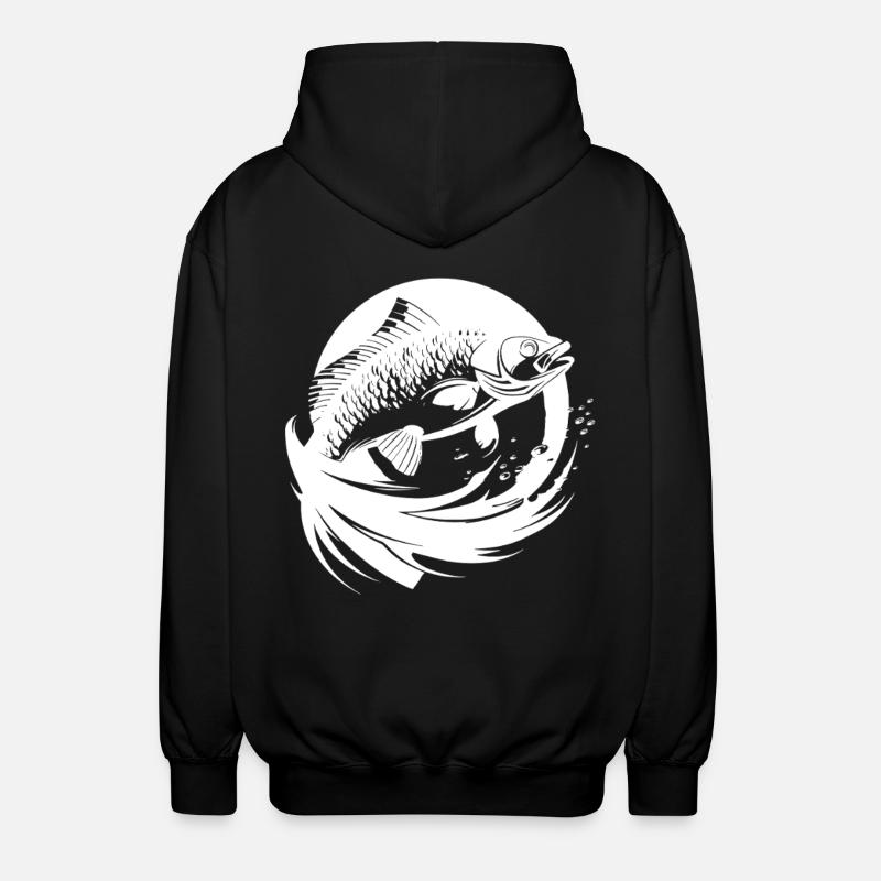 Dessin de poisson - Veste à capuche unisexe - noir