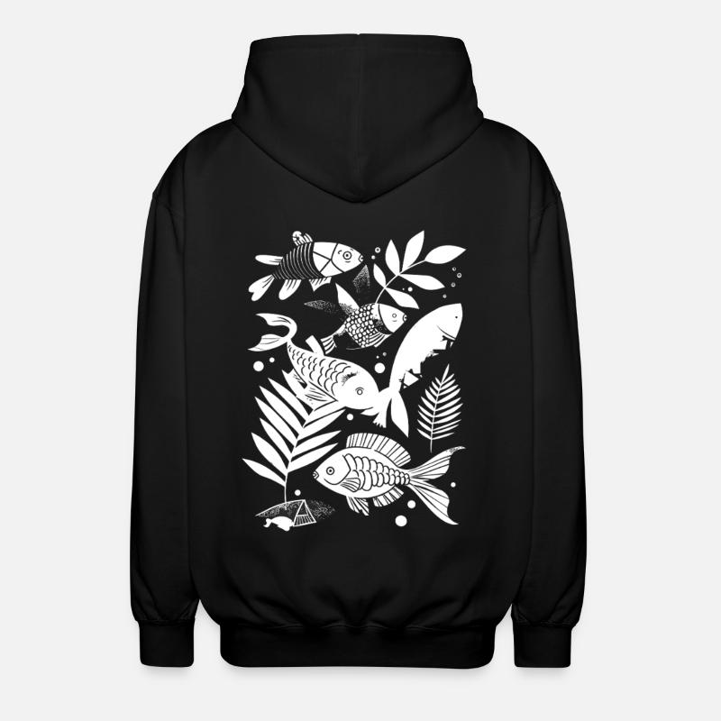Look de dessin animé de pêche - Veste à capuche unisexe - noir