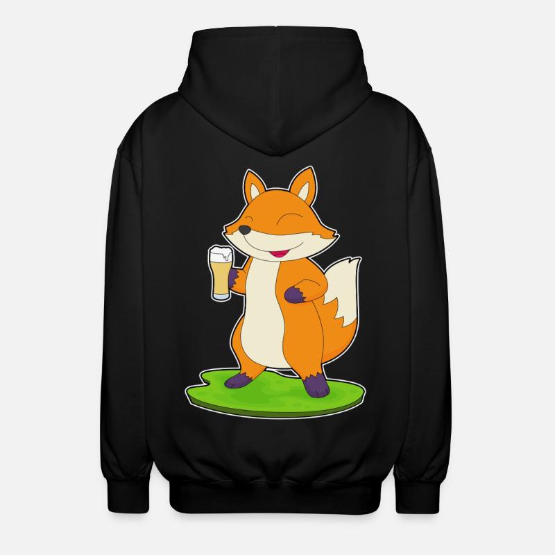 Fuchs Bier - Unisex Kapuzenjacke - Schwarz