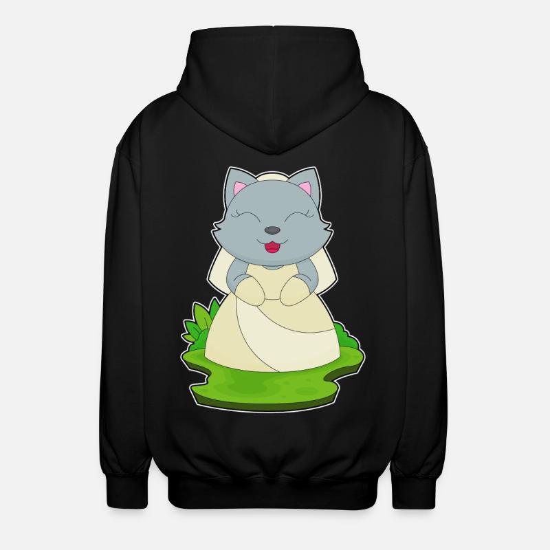 Chat Voile de mariée Mariage - Veste à capuche unisexe - noir