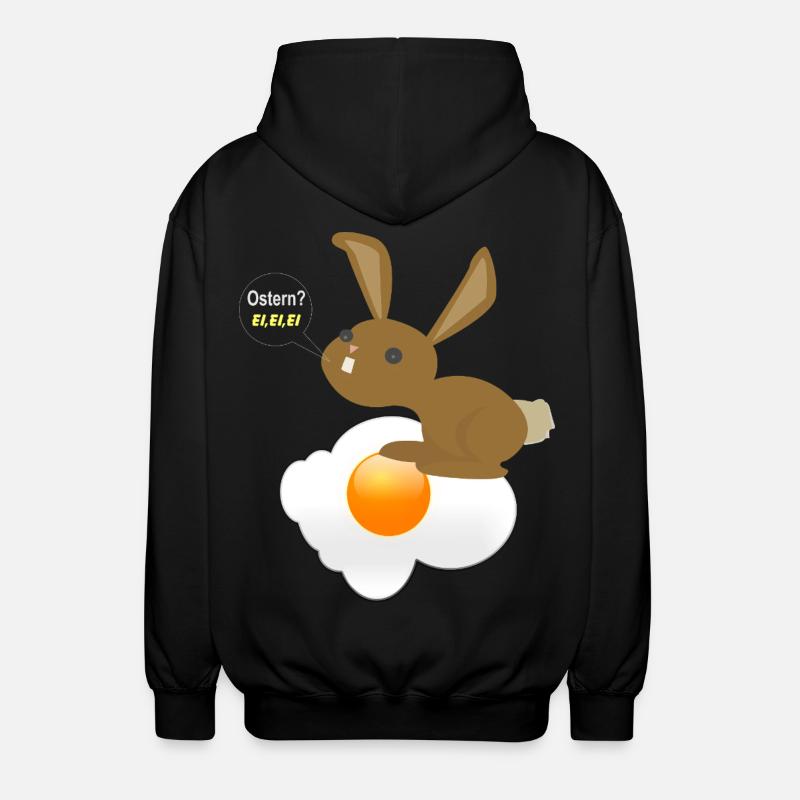 Bunny Easter Egg Egg Egg - Unisex Hooded Jacket - black