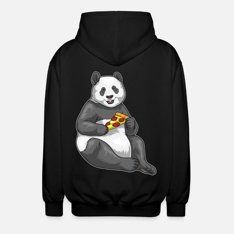 Panda Pizza - Unisex Hooded Jacket - black