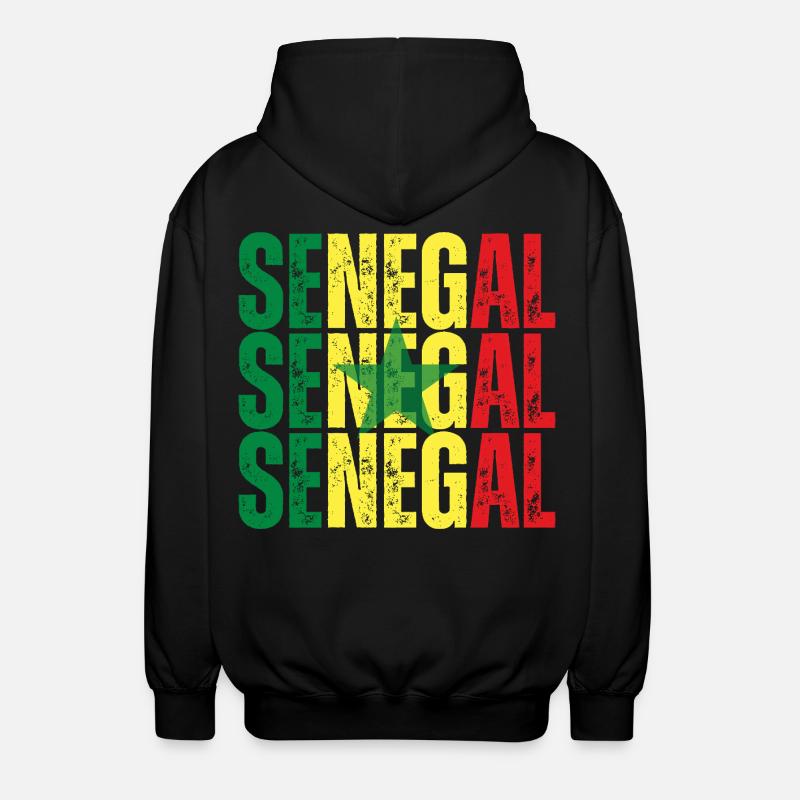Senegalese flag, Senegalese pride - Unisex Hooded Jacket - black