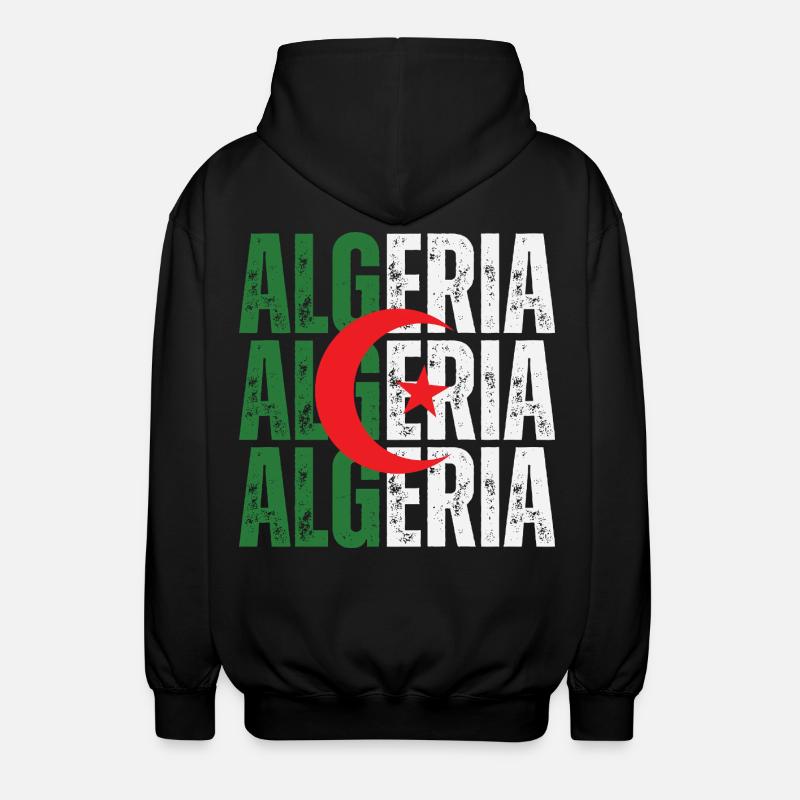 Algerian flag, Algerian pride - Unisex Hooded Jacket - black