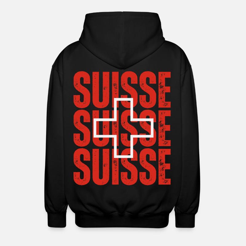 Flagge der Schweiz, Schweizer Stolz - Unisex Kapuzenjacke - Schwarz