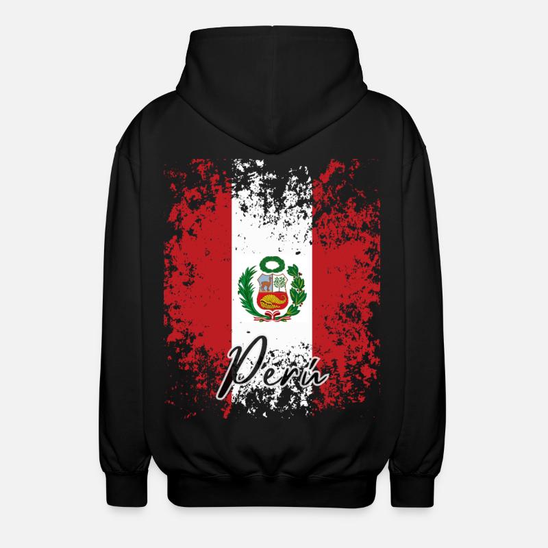 Peruvian pride, proud Peruvian - Unisex Hooded Jacket - black