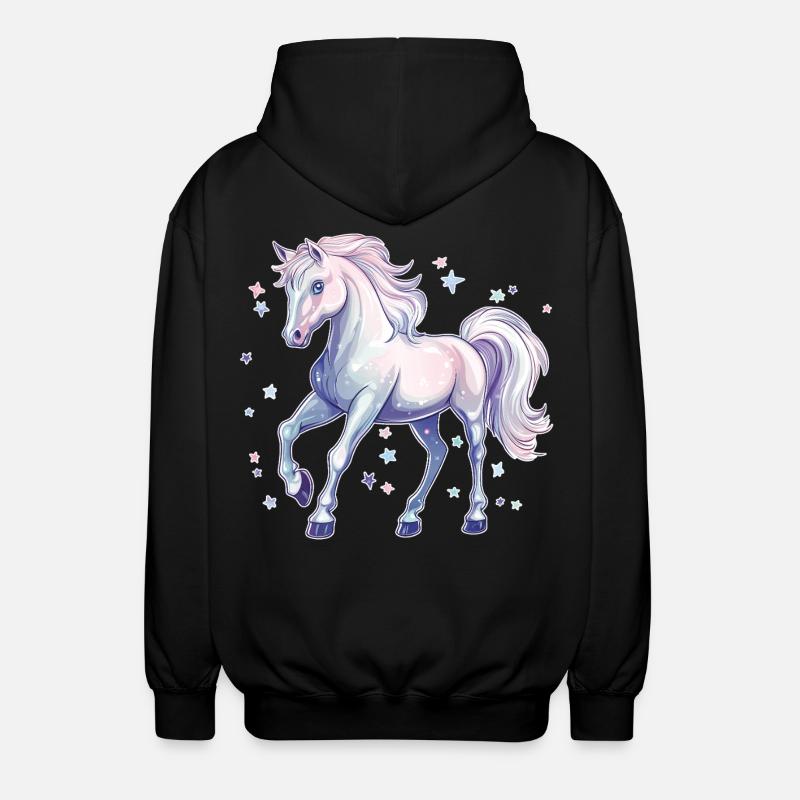 Cheval avec des étoiles - Veste à capuche unisexe - noir