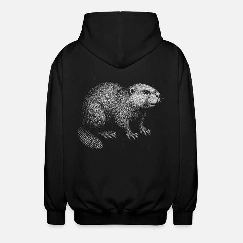 Un castor - Veste à capuche unisexe - noir