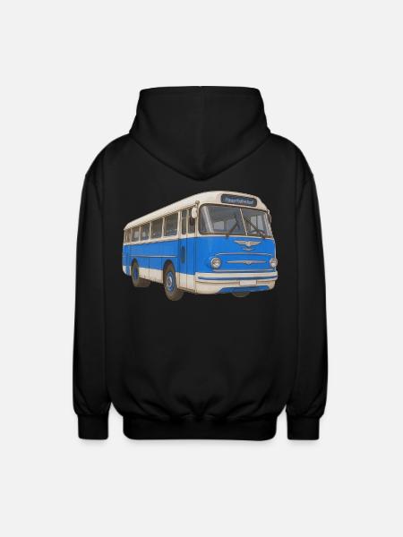 Old blue bus - Unisex Hooded Jacket - black