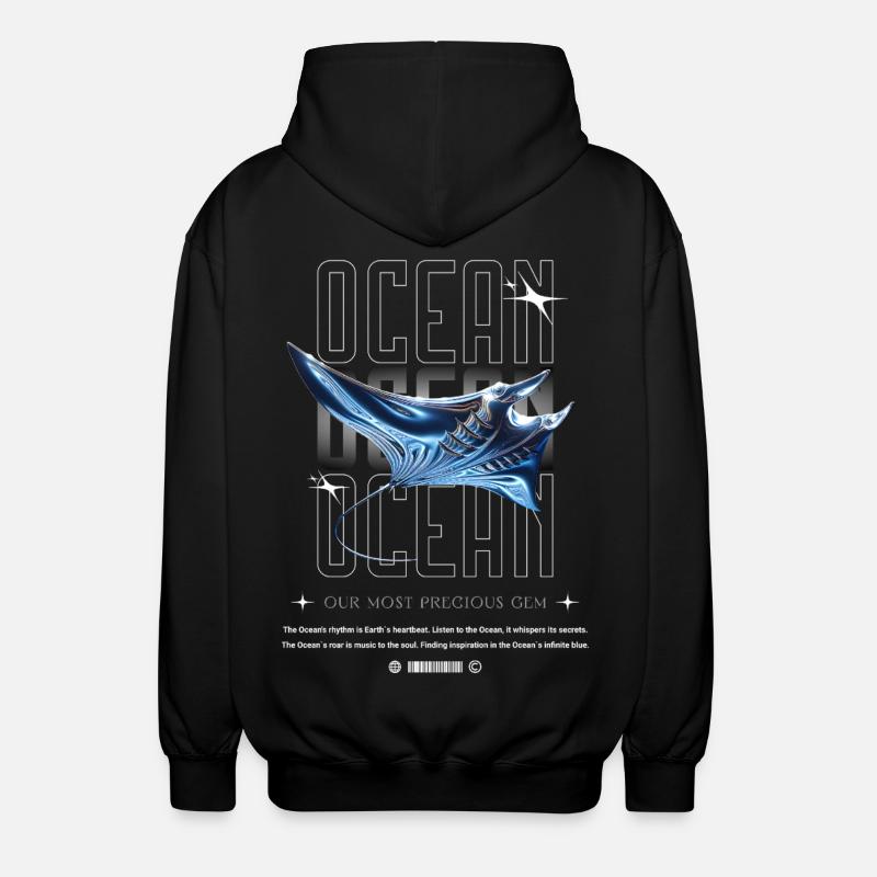Ocean Manta Kostbarer Schatz - Unisex Kapuzenjacke - Schwarz