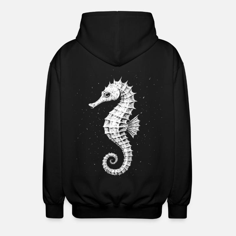 Sea horse - Unisex Hooded Jacket - black