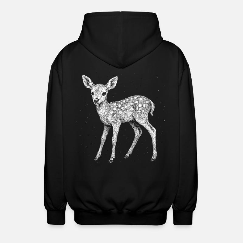Rehkitz - Unisex Kapuzenjacke - Schwarz