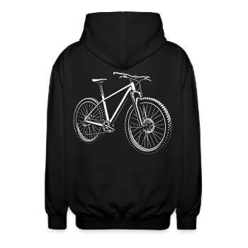 Bergwärts mit Pedalkraft - Unisex Kapuzenjacke - Schwarz - Hinten - AI Model Male 185 light (185cm)
