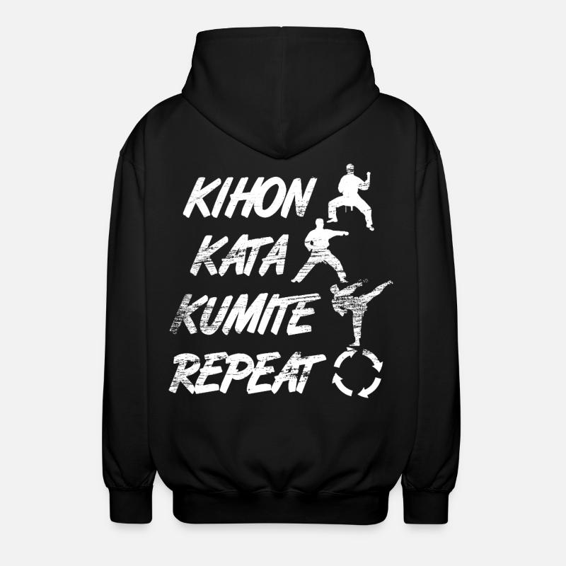 Kihon Kata Kumite Repeat - Unisex Hooded Jacket - black