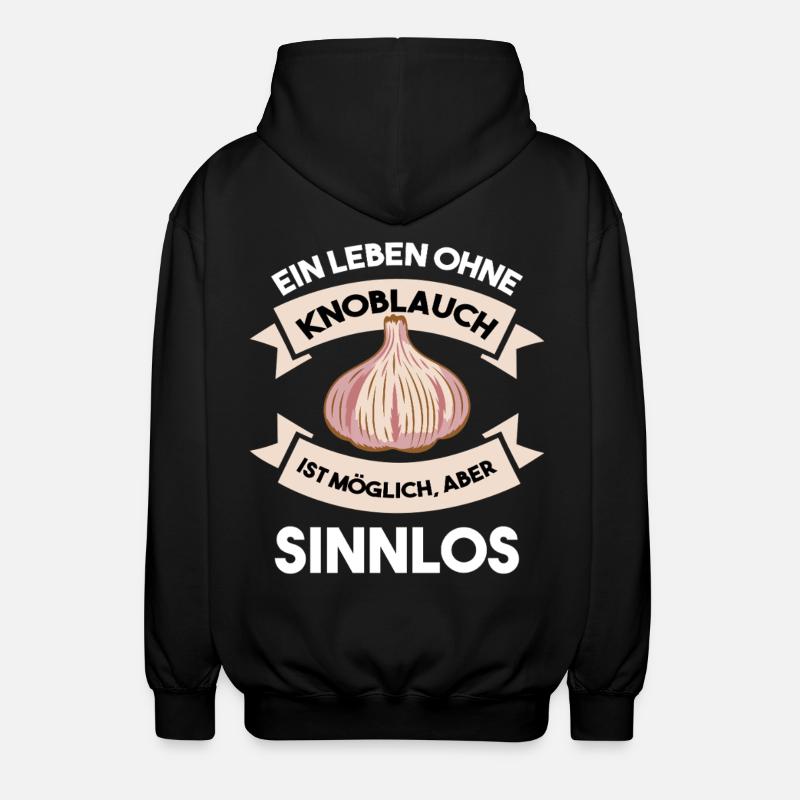 Pointless without garlic - Unisex Hooded Jacket - black