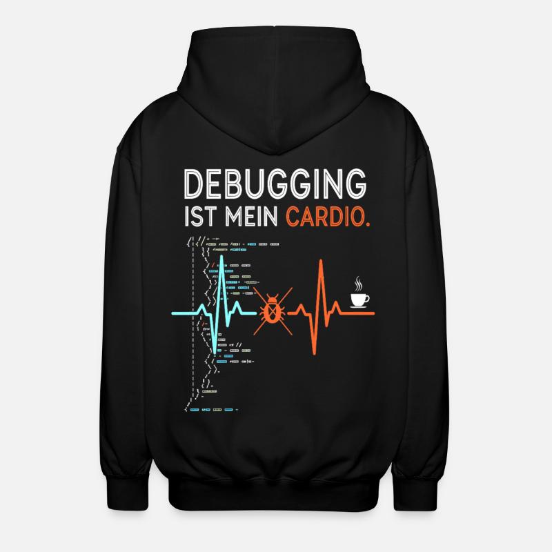 Debugging ist mein Cardio - Computer Nerd - Unisex Kapuzenjacke - Schwarz
