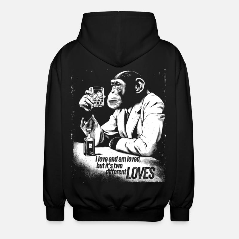 Conception sophistiquée de Monkey Cheers - Veste à capuche unisexe - noir