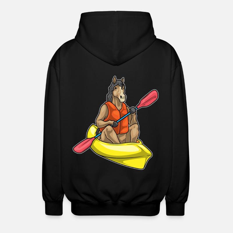 Pferd kleines Boot - Unisex Kapuzenjacke - Schwarz