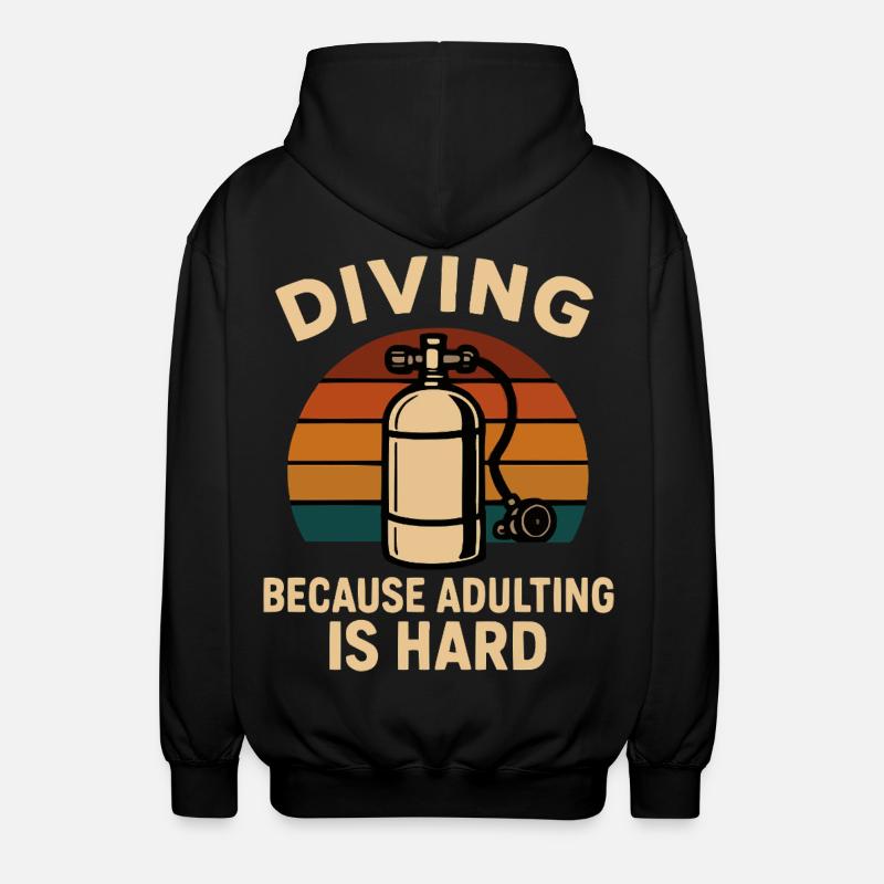 Diving Escape – When adulthood is annoying - Unisex Hooded Jacket - black