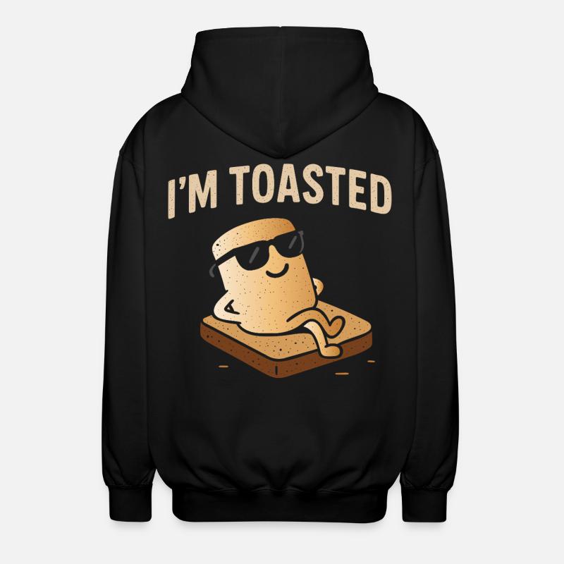 Relaxed Marshmallow - I'm Toasted - Unisex Hooded Jacket - black