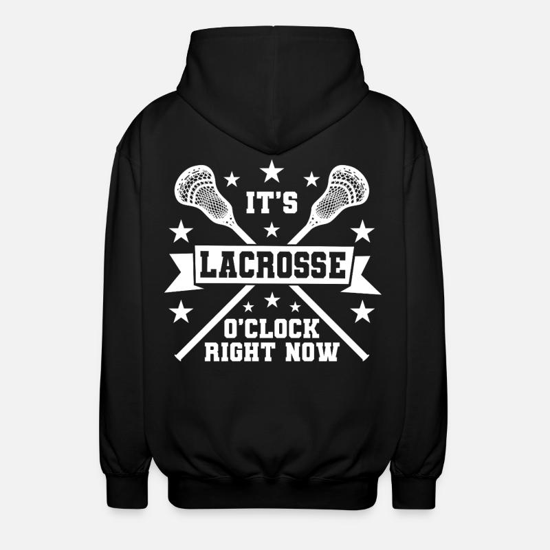 It's lacrosse time - Unisex Hooded Jacket - black