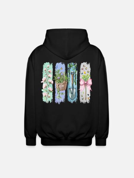 Gartenliebe Naturfreund Floral Motif - Unisex Hooded Jacket - black